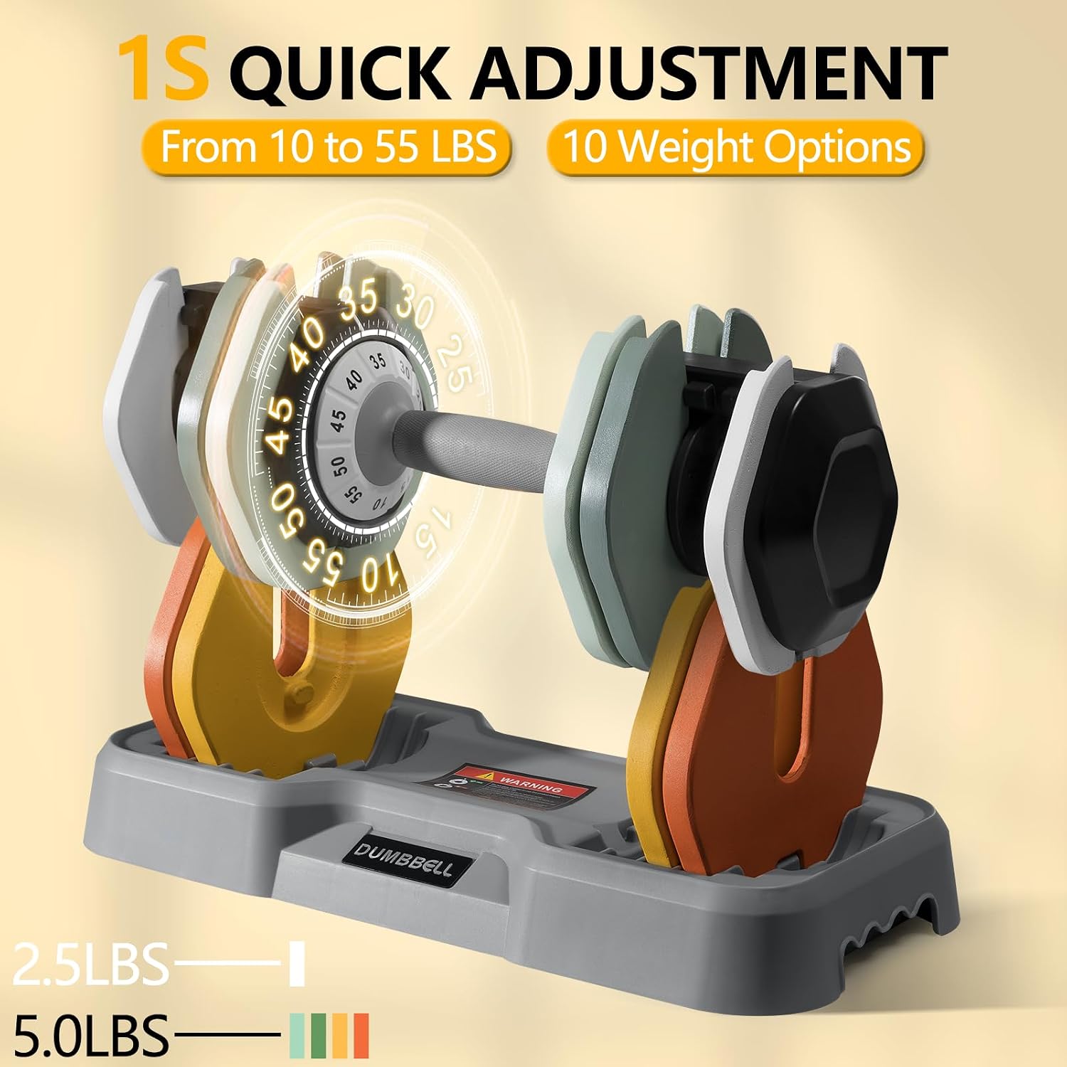 AOTOB Adjustable Dumbbell Set 25/55 Lbs (Pair)